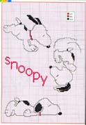 Schema punto croce Tre-snoopy