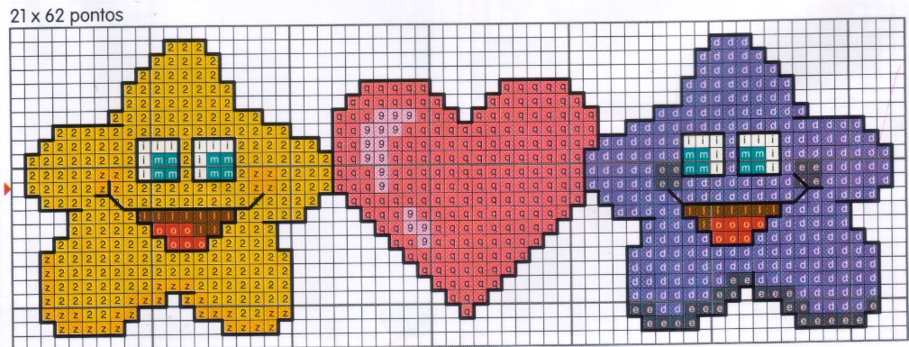 Schema punto croce Stelle 8