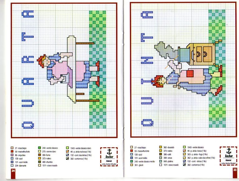 Schema punto croce Stirare e cucinare