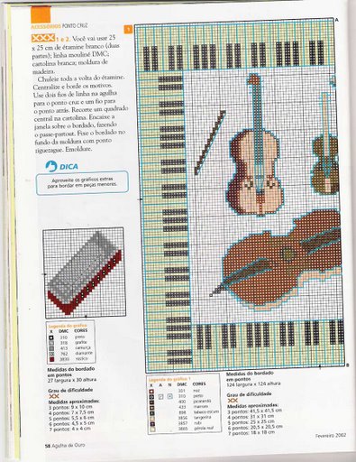 Schema punto croce Strumenti a corda 1