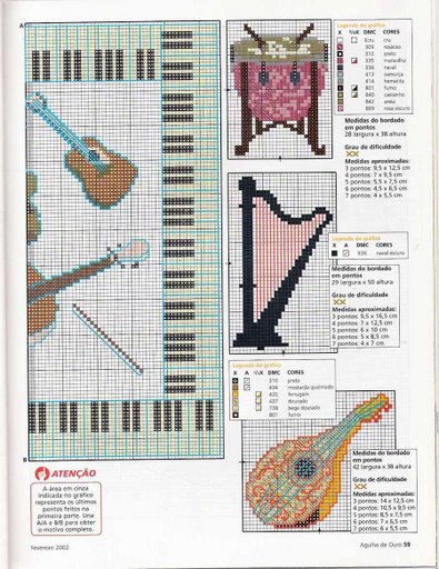Schema punto croce Strumenti a corda 2
