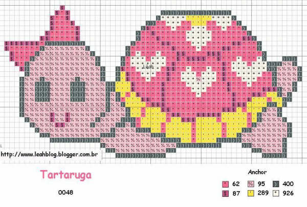 Schema punto croce Tartaruga innamorata