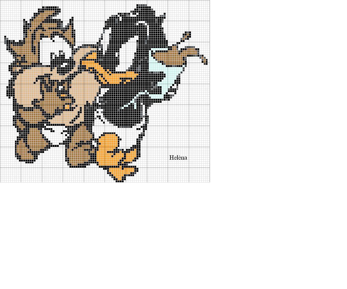 Schema punto croce Taz e papero