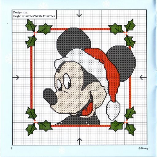 Schema punto croce Topolino natale