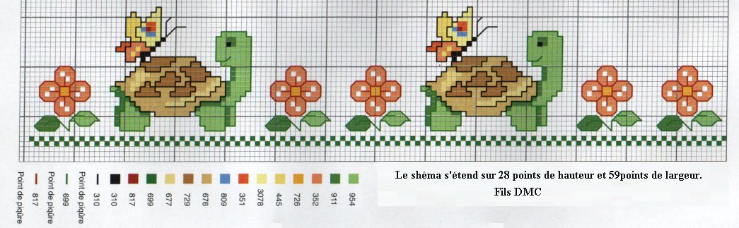 Schema punto croce Tortue