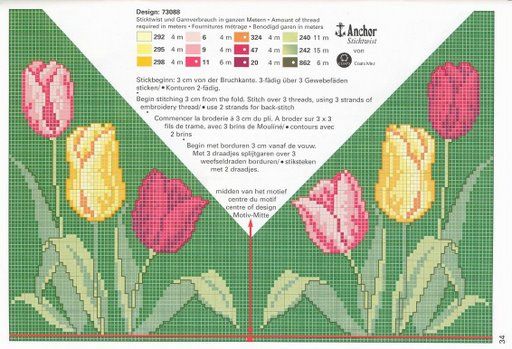 Schema punto croce Tulipani