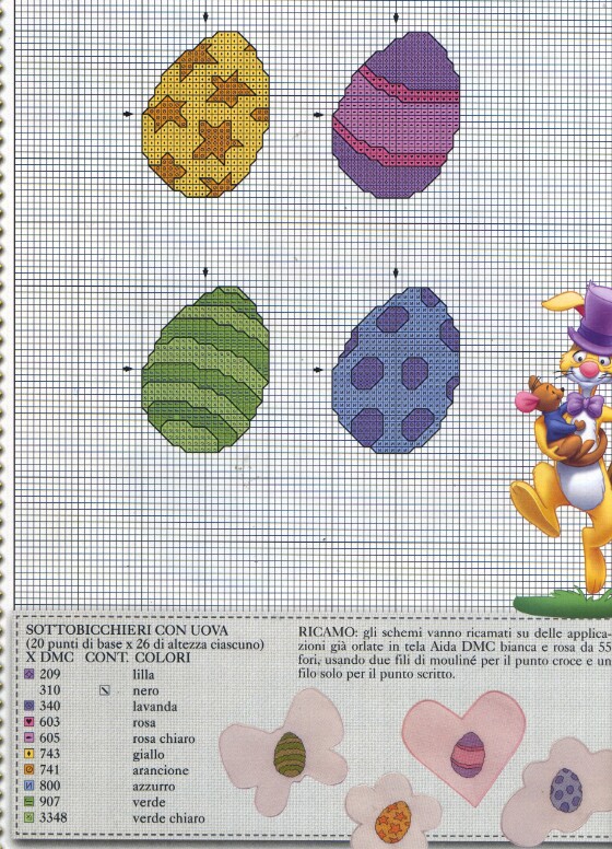 Schema punto croce Uova pasqua