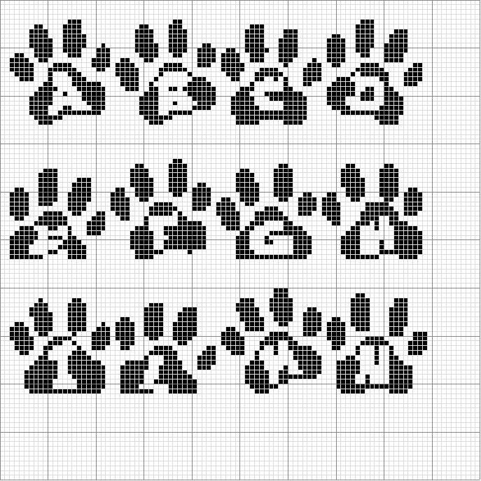 Schema punto croce Zampe 1