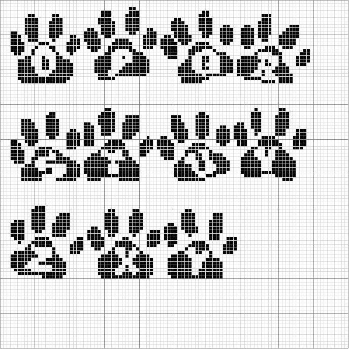 Schema punto croce Zampe 2
