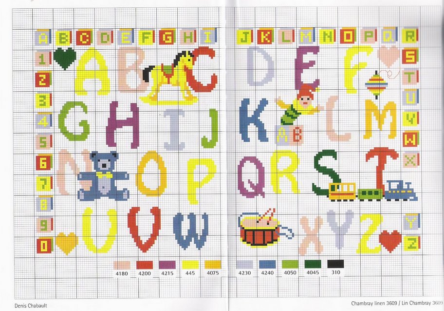 Schema punto croce Alfabeto giochi