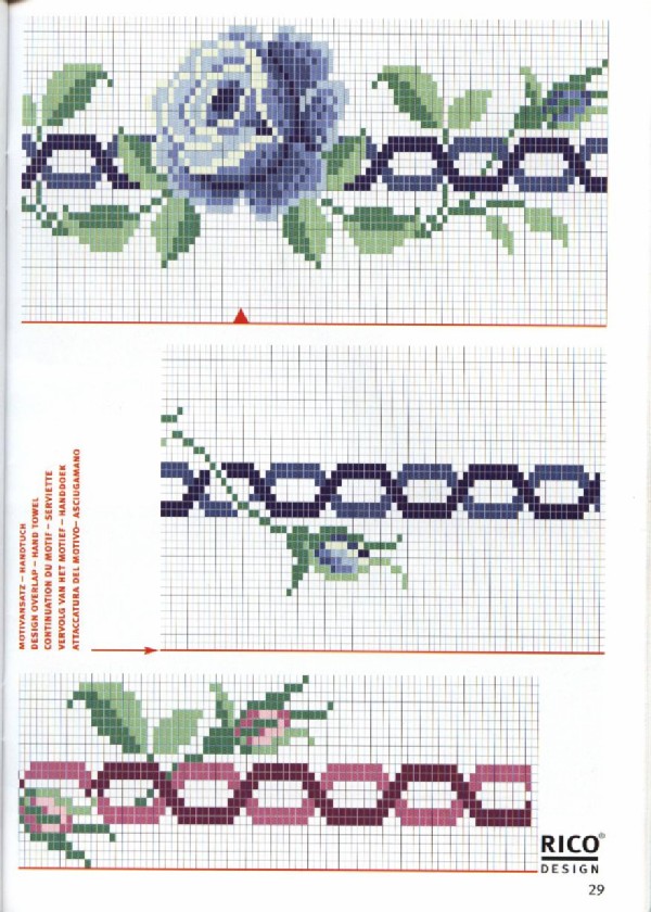 Schema punto croce Asciugamano rosa