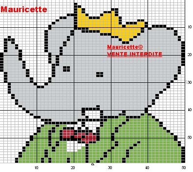 Schema punto croce Babar b