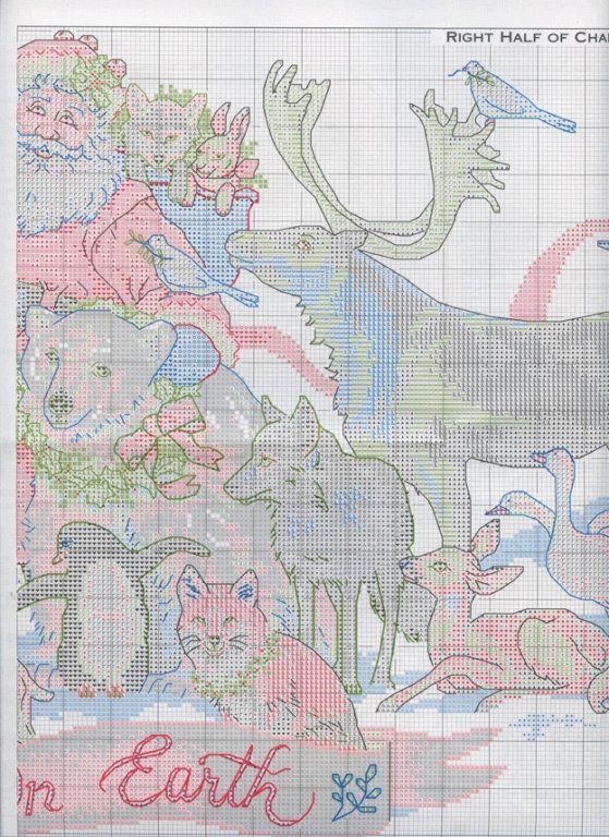 Schema punto croce Babbonatale animali 3