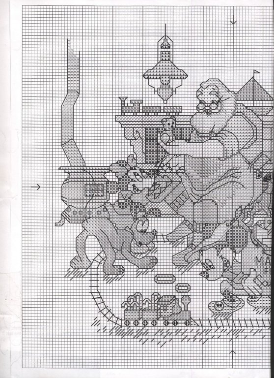 Schema punto croce Babbonatale disney1