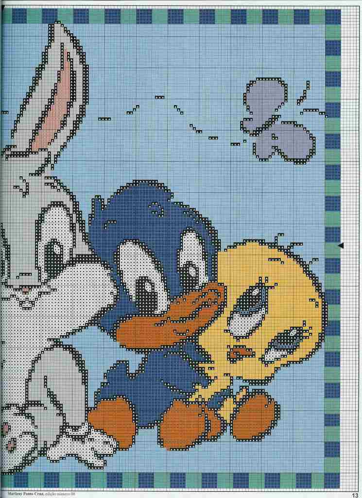 Schema punto croce Baby looney 2