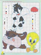 Schema punto croce Baby looney tunes