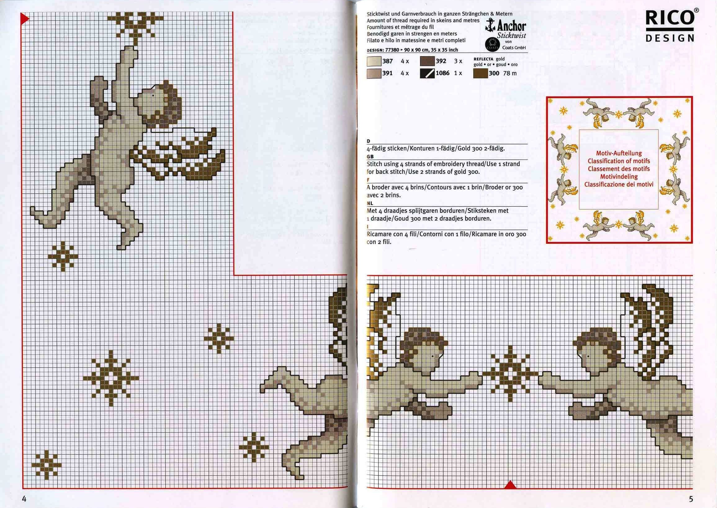 Schema punto croce Bordi angeli