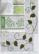 Schema punto croce Bordo foglie 2