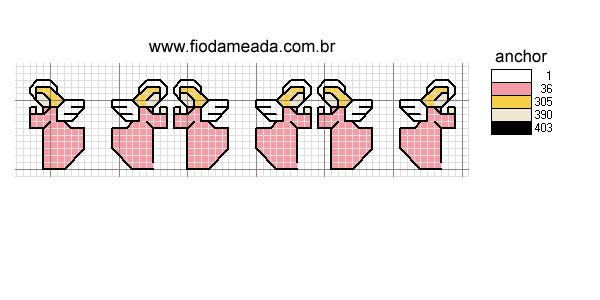 Schema punto croce Bordura angeli