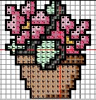 Schema punto croce Cesto fiori baby