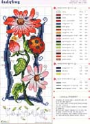 Schema punto croce Coccinella su fiore