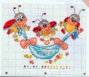 Schema punto croce Coccinelle nascita