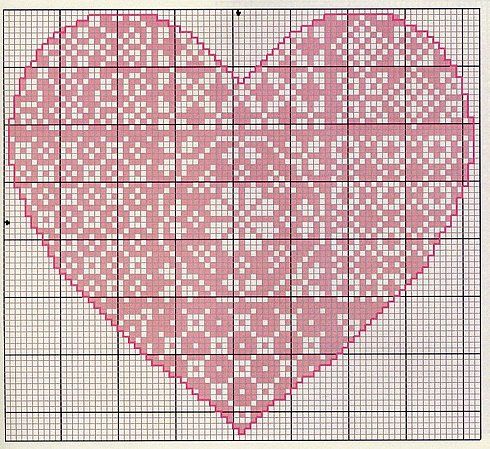 Schema punto croce Cuore mandala