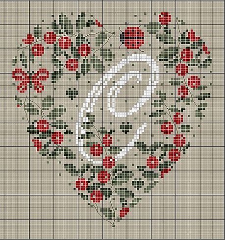 Schema punto croce Cuore natura