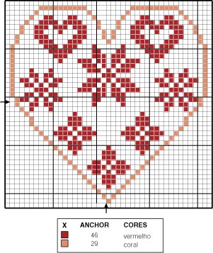 Schema punto croce Cuore nordico