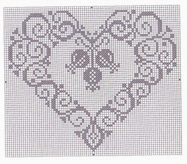 Schema punto croce Cuori ghirlanda 3