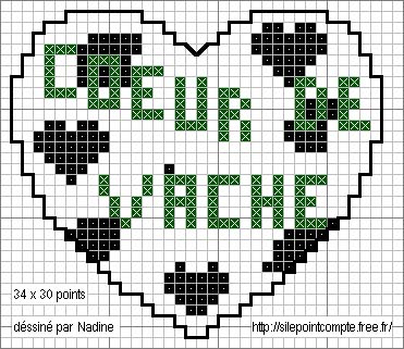 Schema punto croce Cuori nel cuore