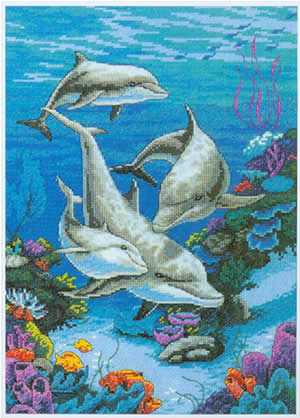 Schema punto croce Delfini