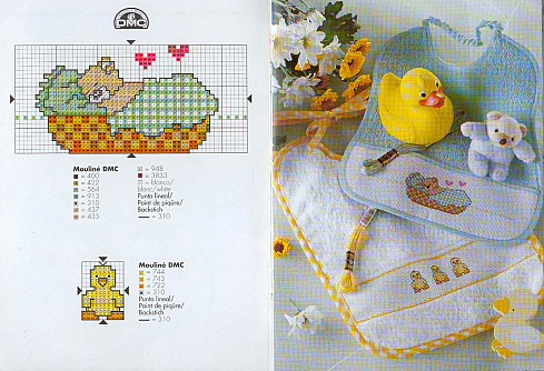 Schema punto croce Disegni per bavaglini