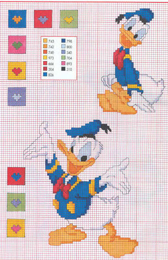 Schema punto croce Donald 1