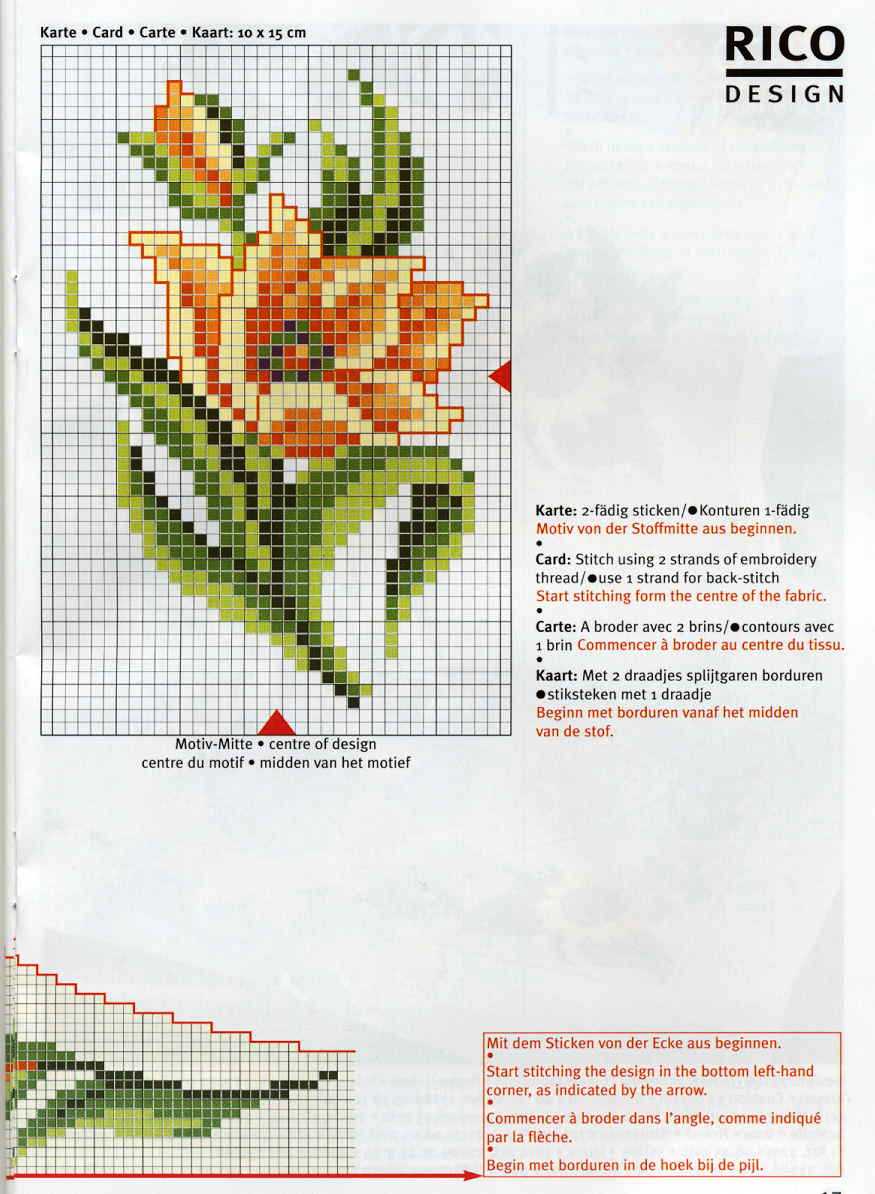 Schema punto croce Fiore giallo 2