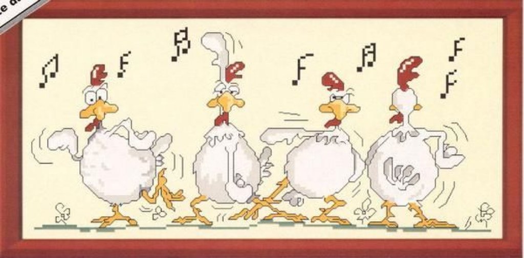 Schema punto croce Galline dance