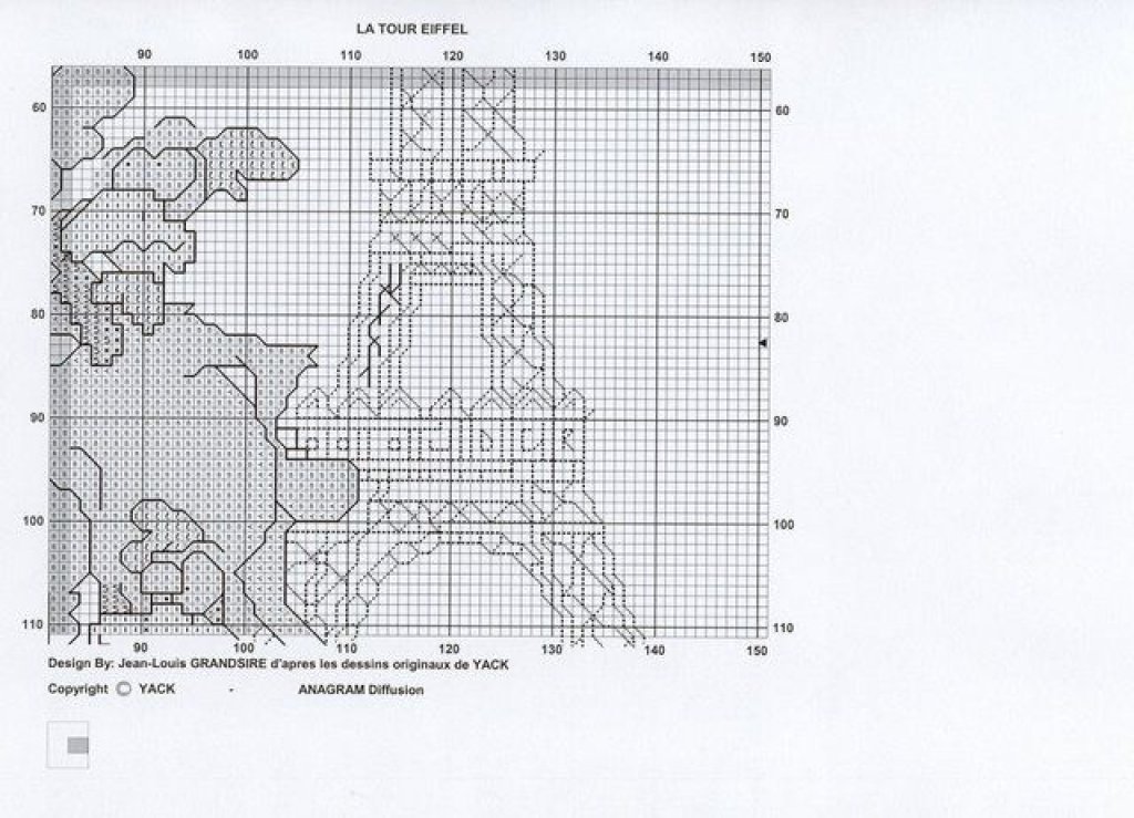 Schema punto croce Galline torre eiffel 2