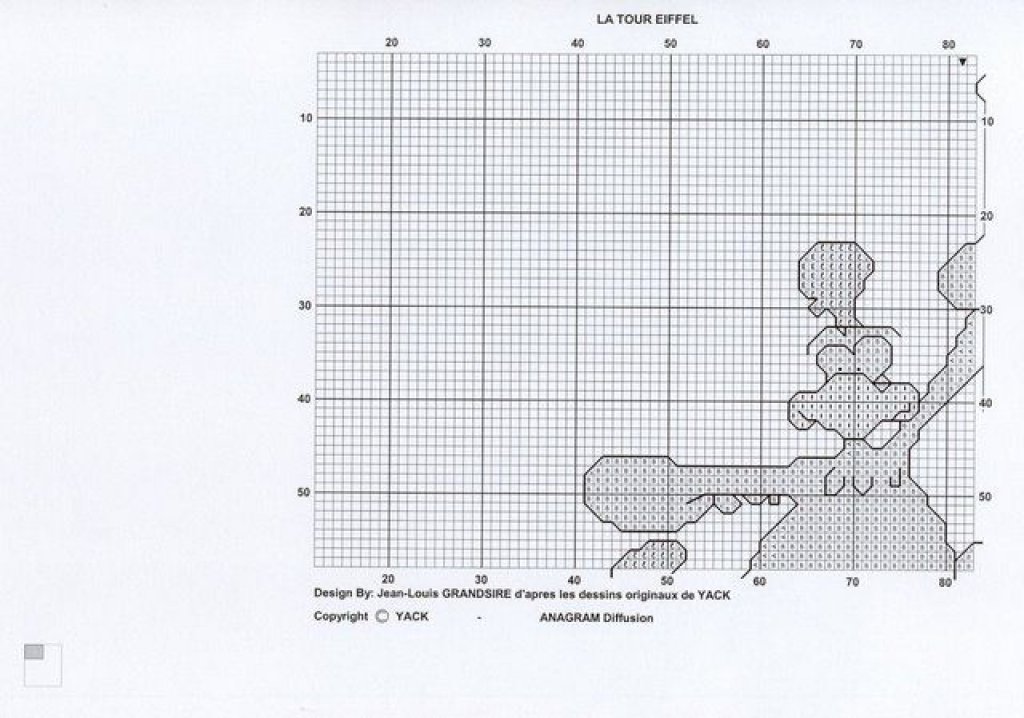 Schema punto croce Galline torre eiffel 5