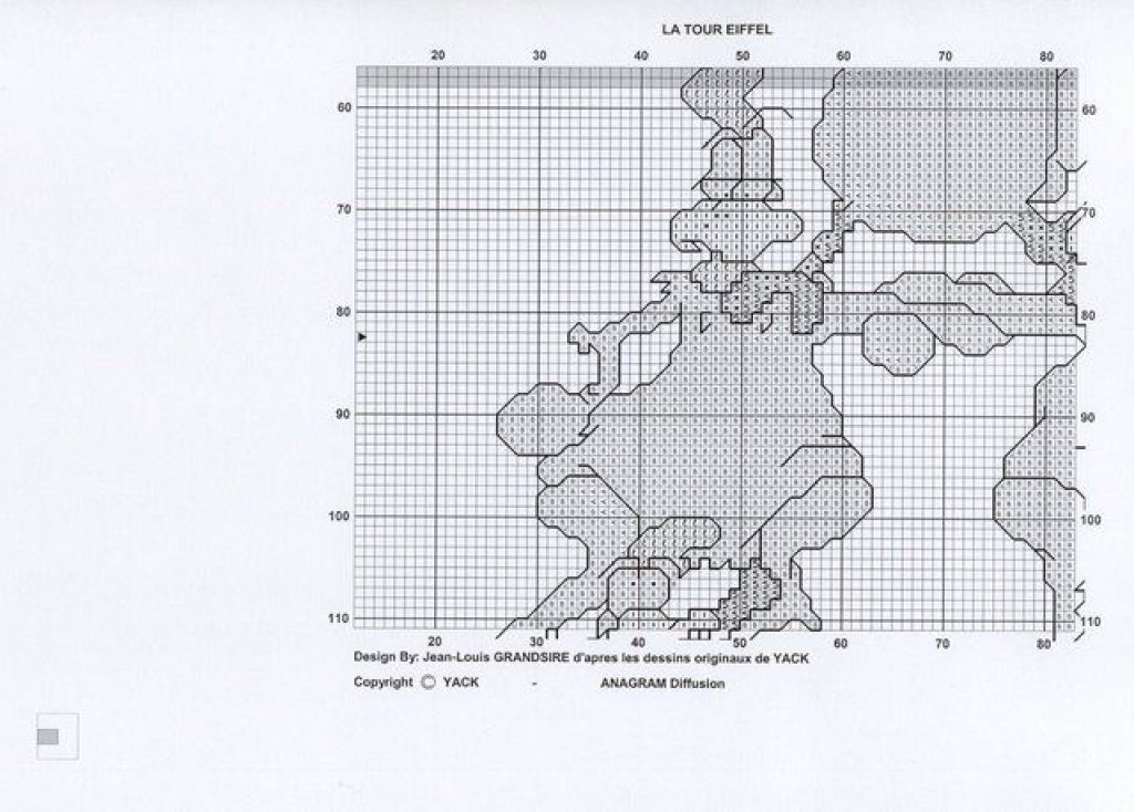 Schema punto croce Galline torre eiffel 6
