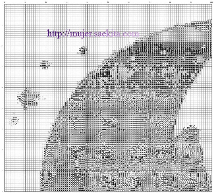 Schema punto croce Gattini sulla luna 4