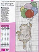 Schema punto croce Gatto palloncini