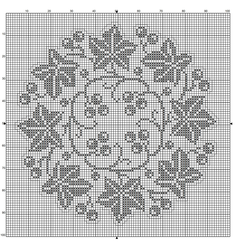 Schema punto croce Ghirlanda per tovaglia 1b