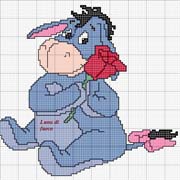 Schema punto croce Hiho con rosa