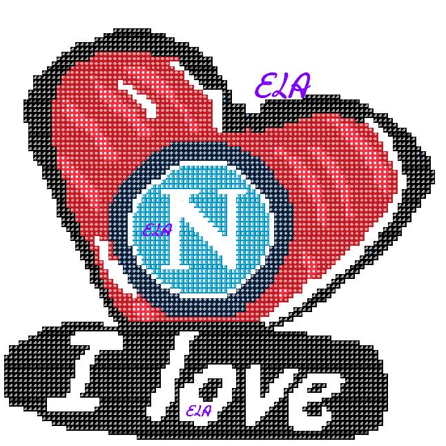 Schema punto croce I love napoli