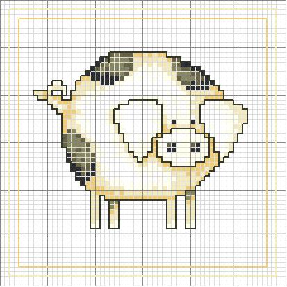 Schema punto croce Maiale