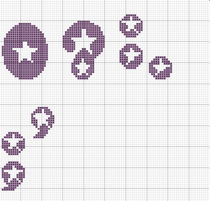 Schema punto croce Numeri stella 2