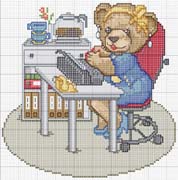 Schema punto croce Orsa impiegata