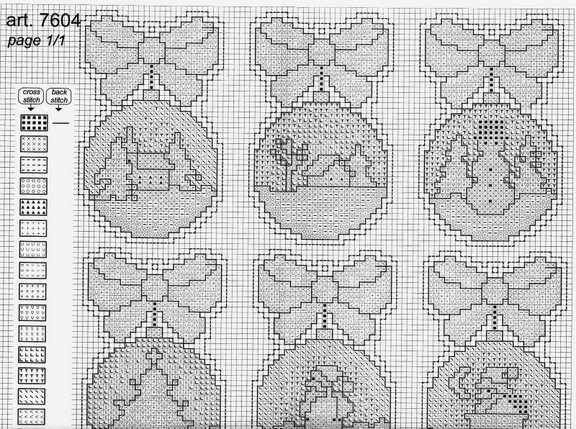 Schema punto croce Palline natale 1