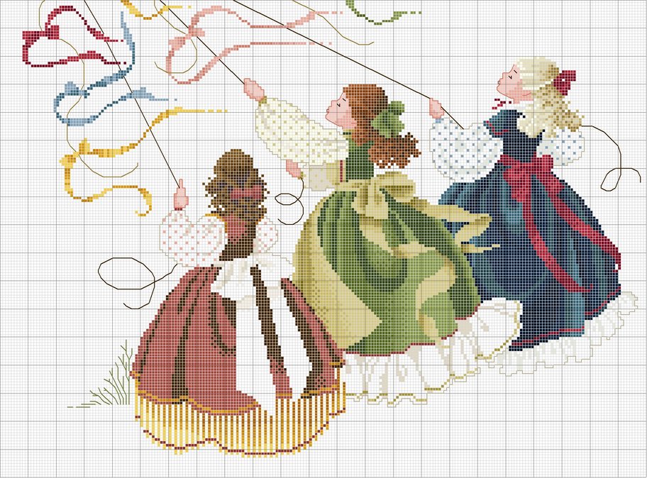 Schema punto croce Signorine aquilone