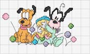 Schema punto croce Baby-pippo-e-pluto
